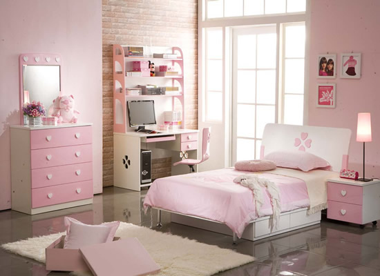 Nội thất trẻ em - Phòng ngủ bé gái màu hồng